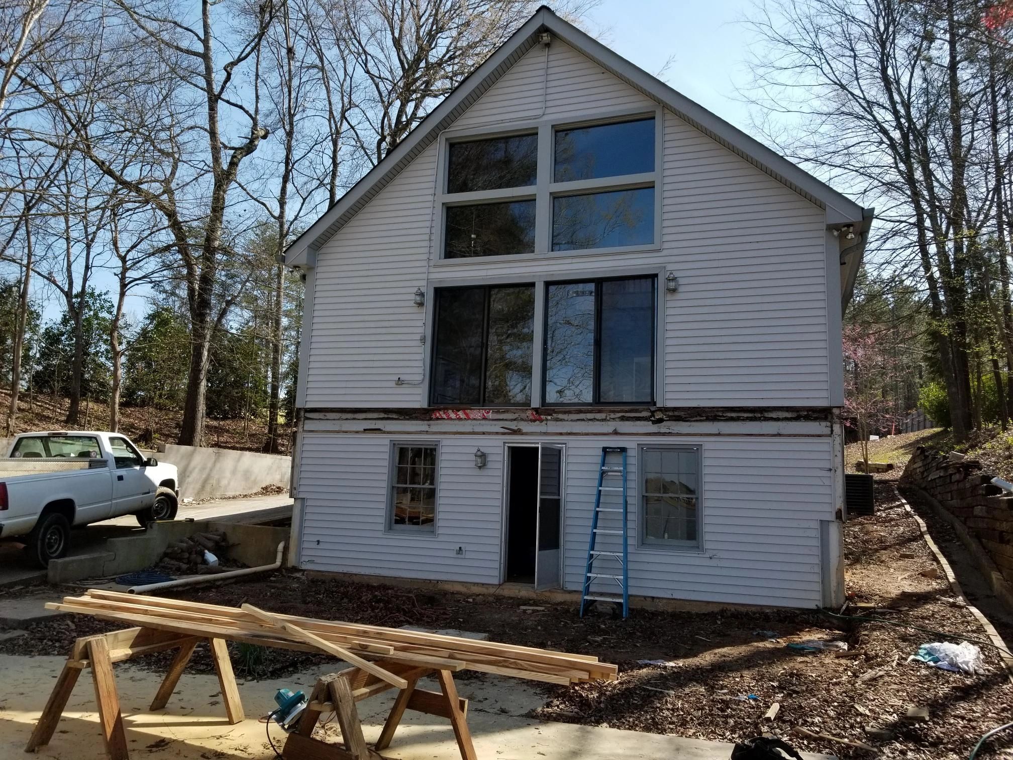 Two-story house under construction